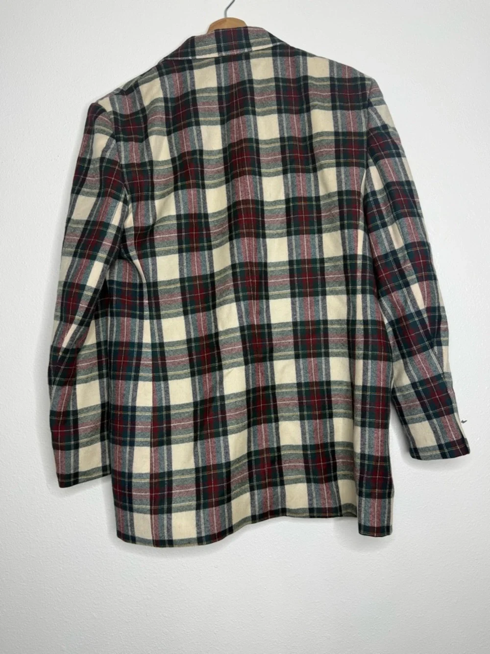Vintage Giorgio Sant'Angelo Tartan Plaid 12 Linen Blend Blazer 100% pure wool